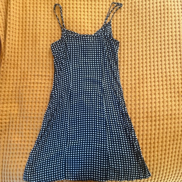 Black and white squares stappy summer mini dress. Fits like an xs. - Picture 2 of 5